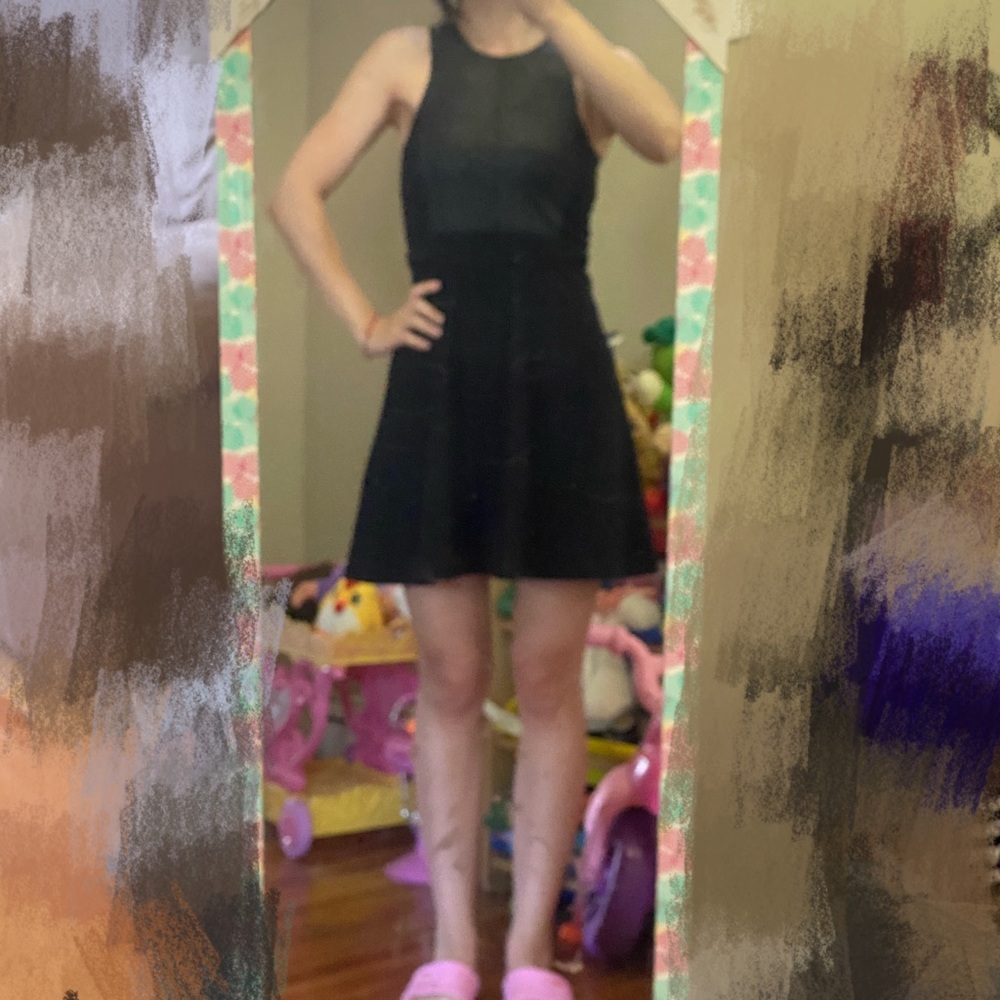 Club Monaco faux leather black dress
